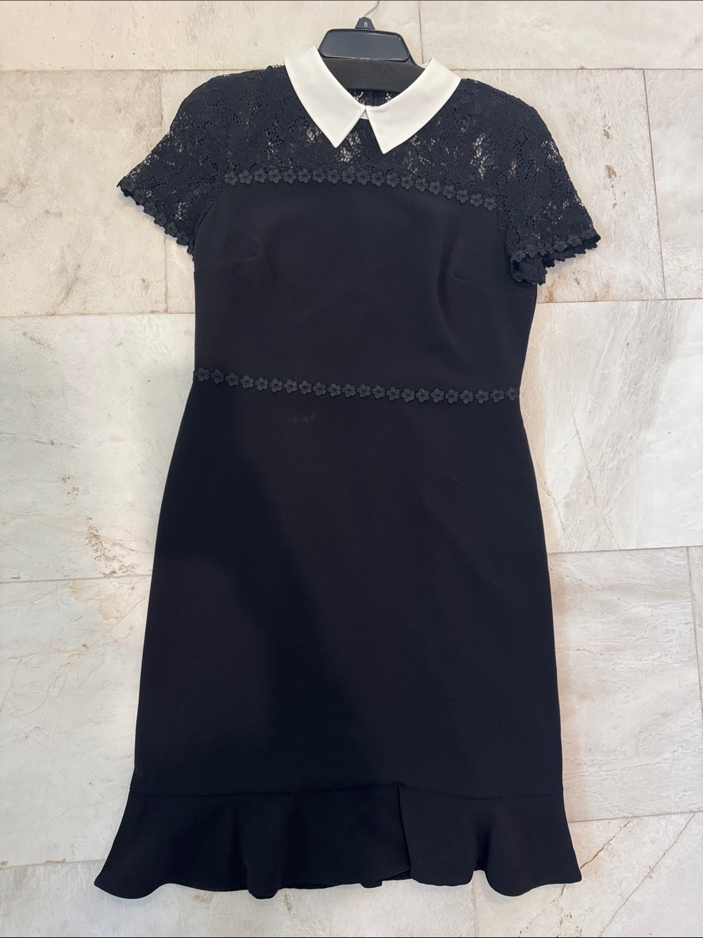 Karl Lagerfeld Black Dress with White Collar